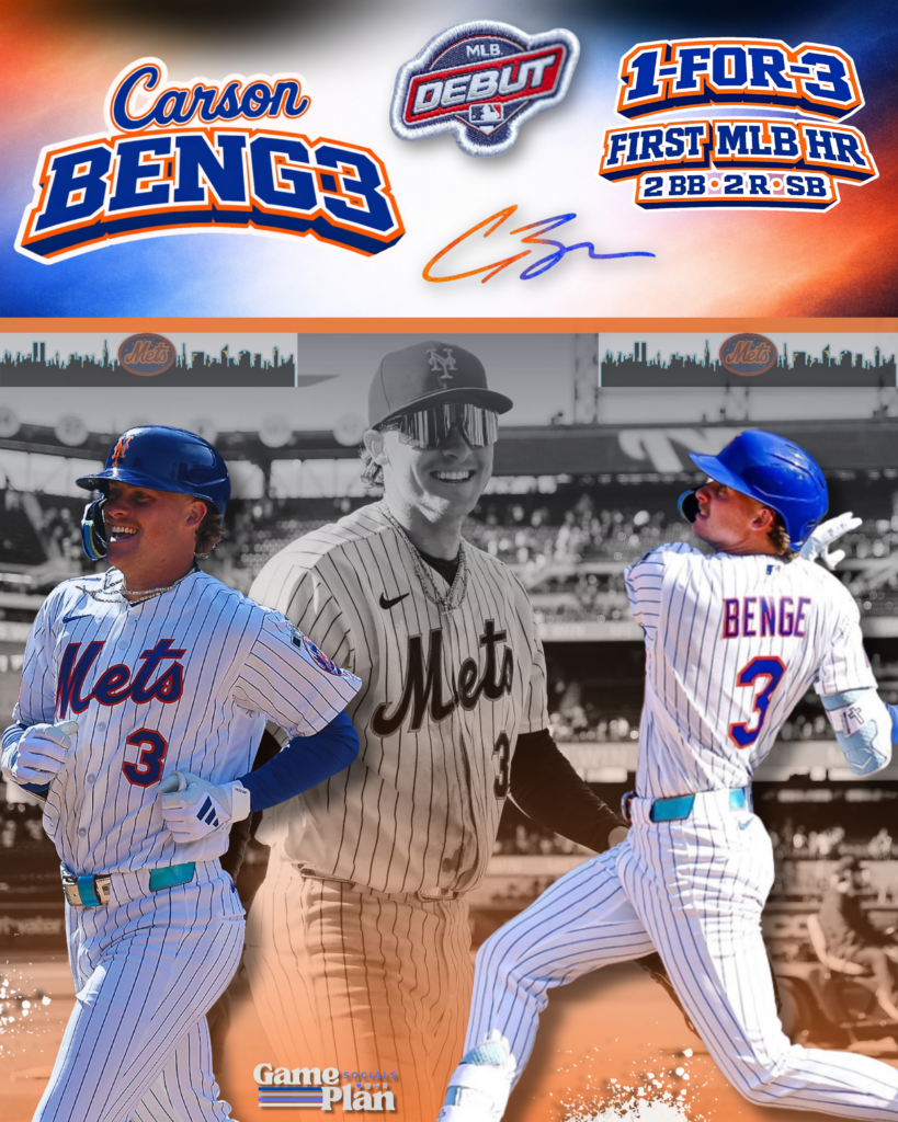 Carson Benge MLB Debut – Graphic