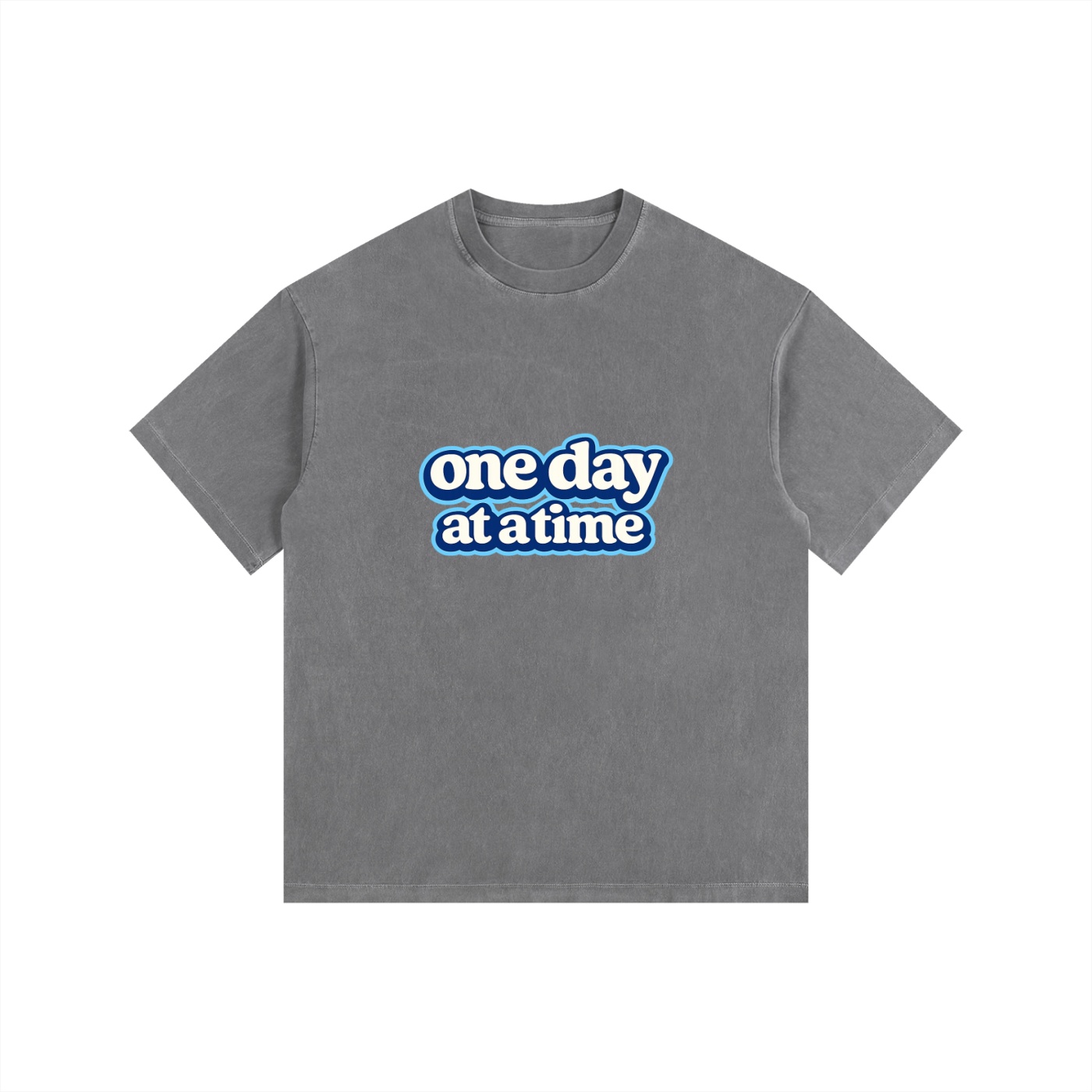 "one day at a time" Washed Oversized Cotton T-Shirt - Image 5