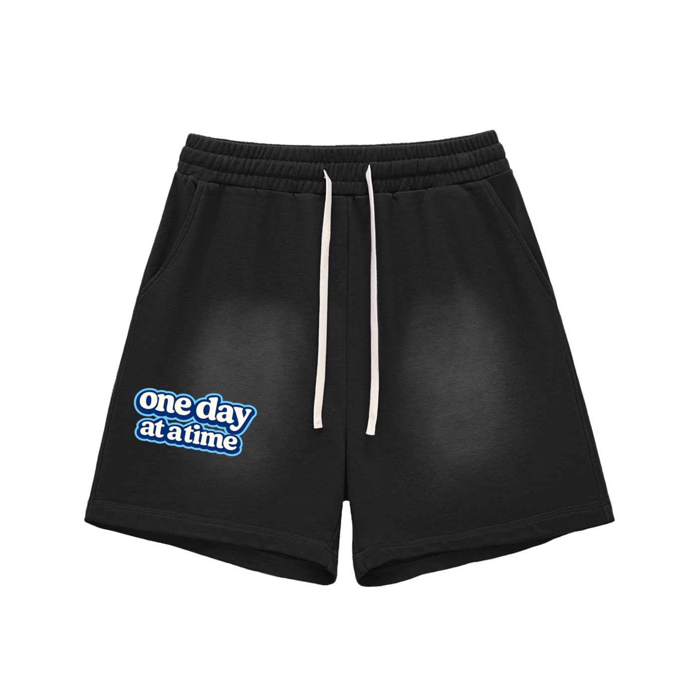 "one day at a time" Faded Cotton Shorts - Image 6