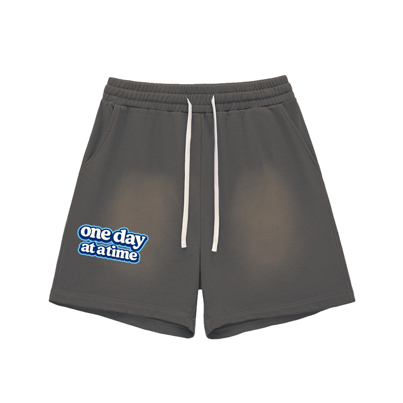 "one day at a time" Faded Cotton Shorts - Image 4