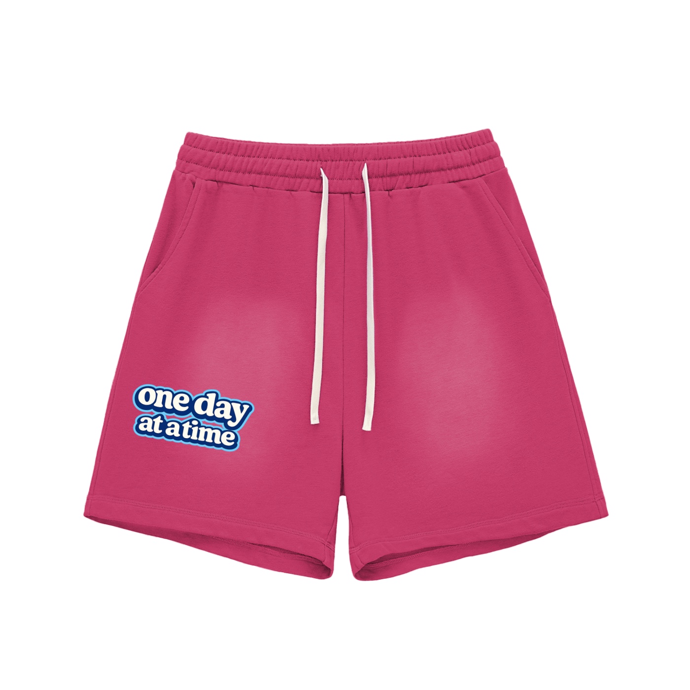 "one day at a time" Faded Cotton Shorts - Image 7