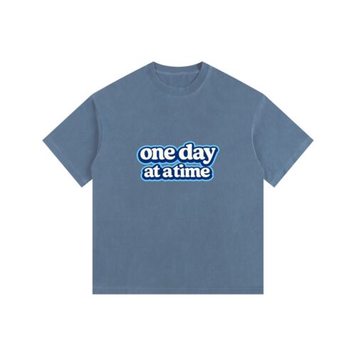 "one day at a time" Washed Oversized Cotton T-Shirt