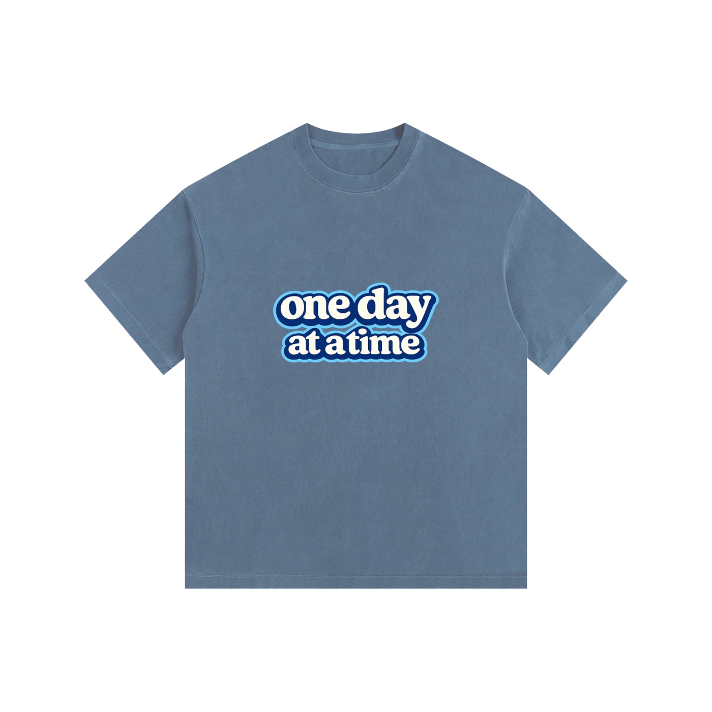"one day at a time" Washed Oversized Cotton T-Shirt