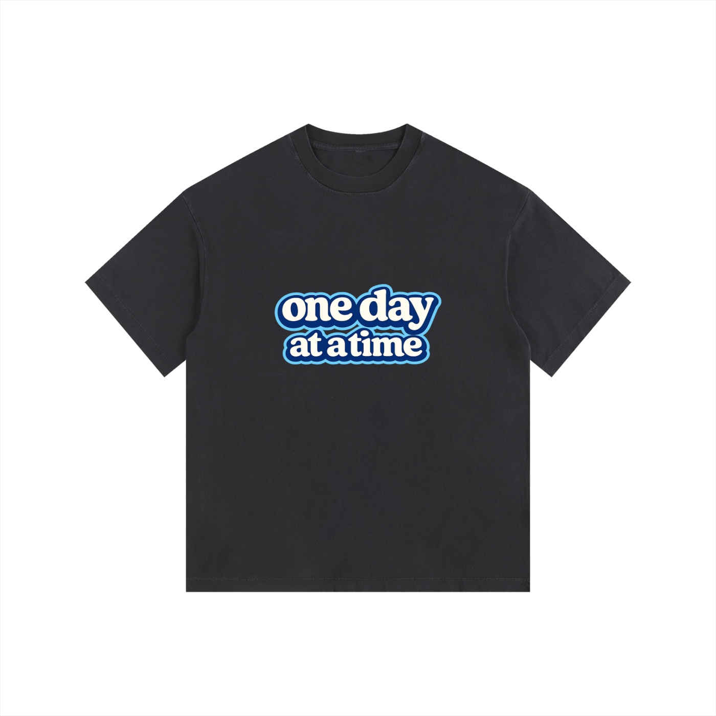 "one day at a time" Washed Oversized Cotton T-Shirt - Image 3