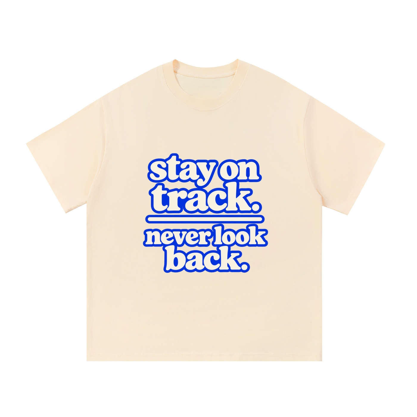 "stay on track. never look back." Essential Cotton T-Shirt - Image 5