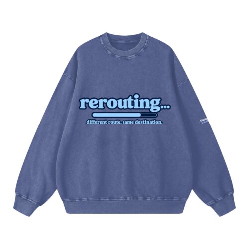 "rerouting" Oversized Crew Neck